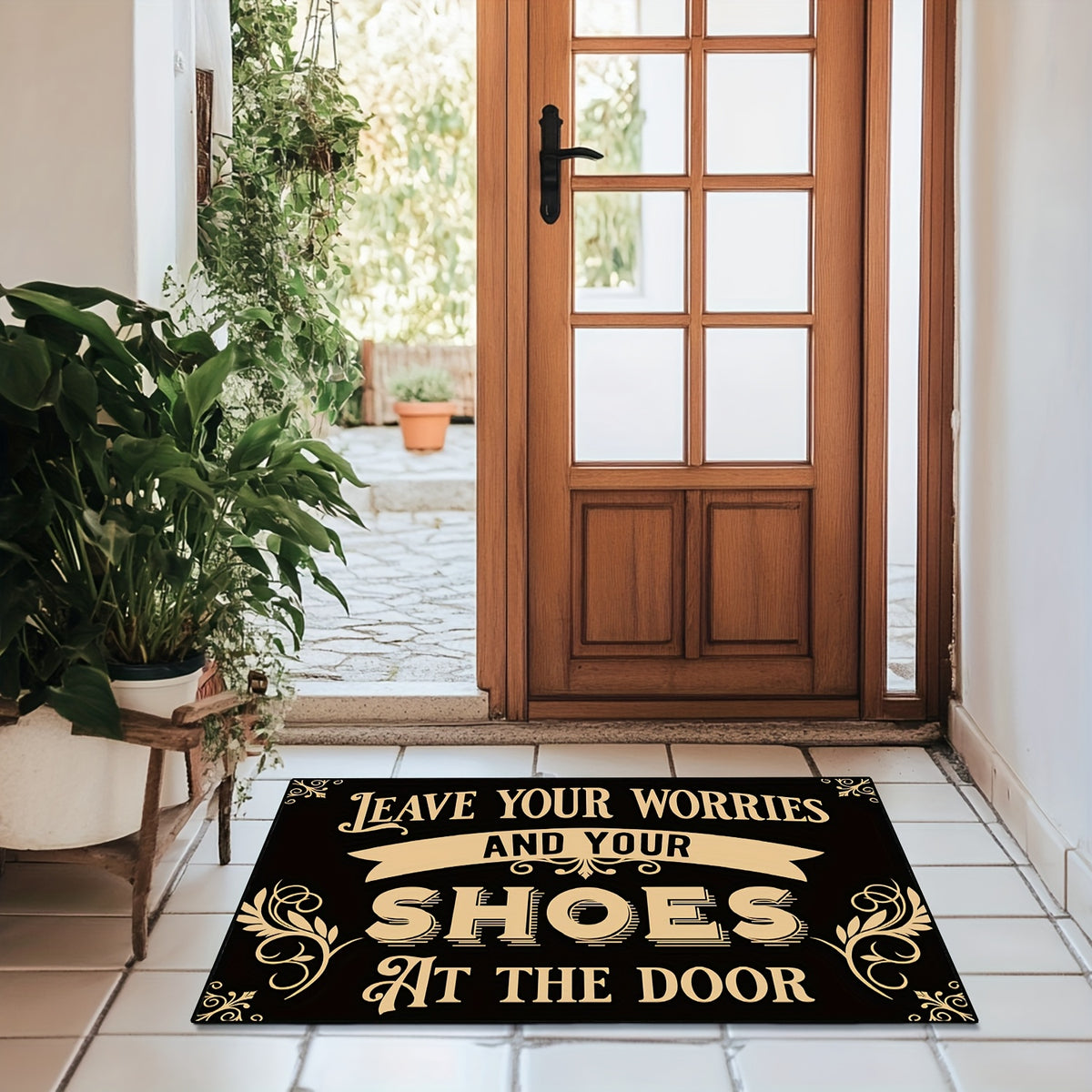 Leave Your Worries And Shoes Doormat Welcome Entrance Carpet Non-Slip Floor Mats Indoor Home Decor