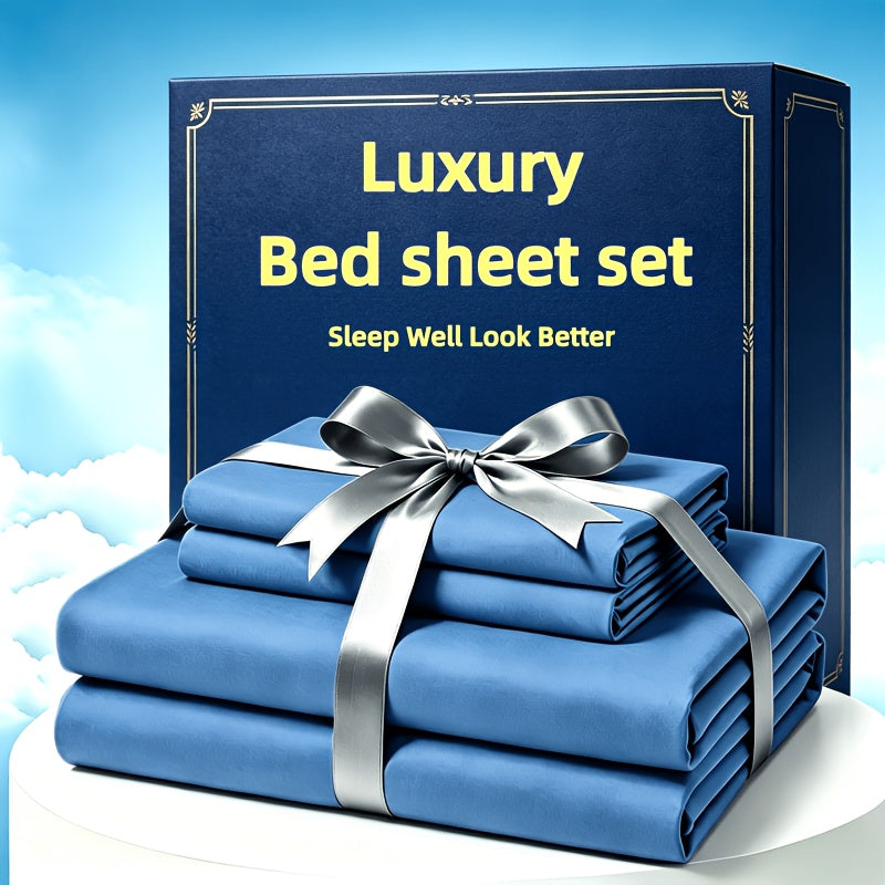 Ultra Soft Machine Washable Luxury Bed Sheet Set, 3/4pcs The Set Includes 1 Bed Cover, 1 Bed Sheet And 1/2 Pillowcase. 15.75" Deep Pocket, Shrinkage & Fade ResistantSuitable for Home Bedrooms, Guest Rooms And Hotels.