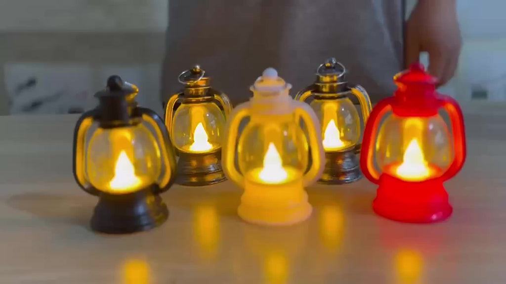 Mini LED Candle Lanterns, 12-Pack Vintage Golden Decorative Lantern Set for Table Centerpieces, Rustic Parties and Christmas Home Decor