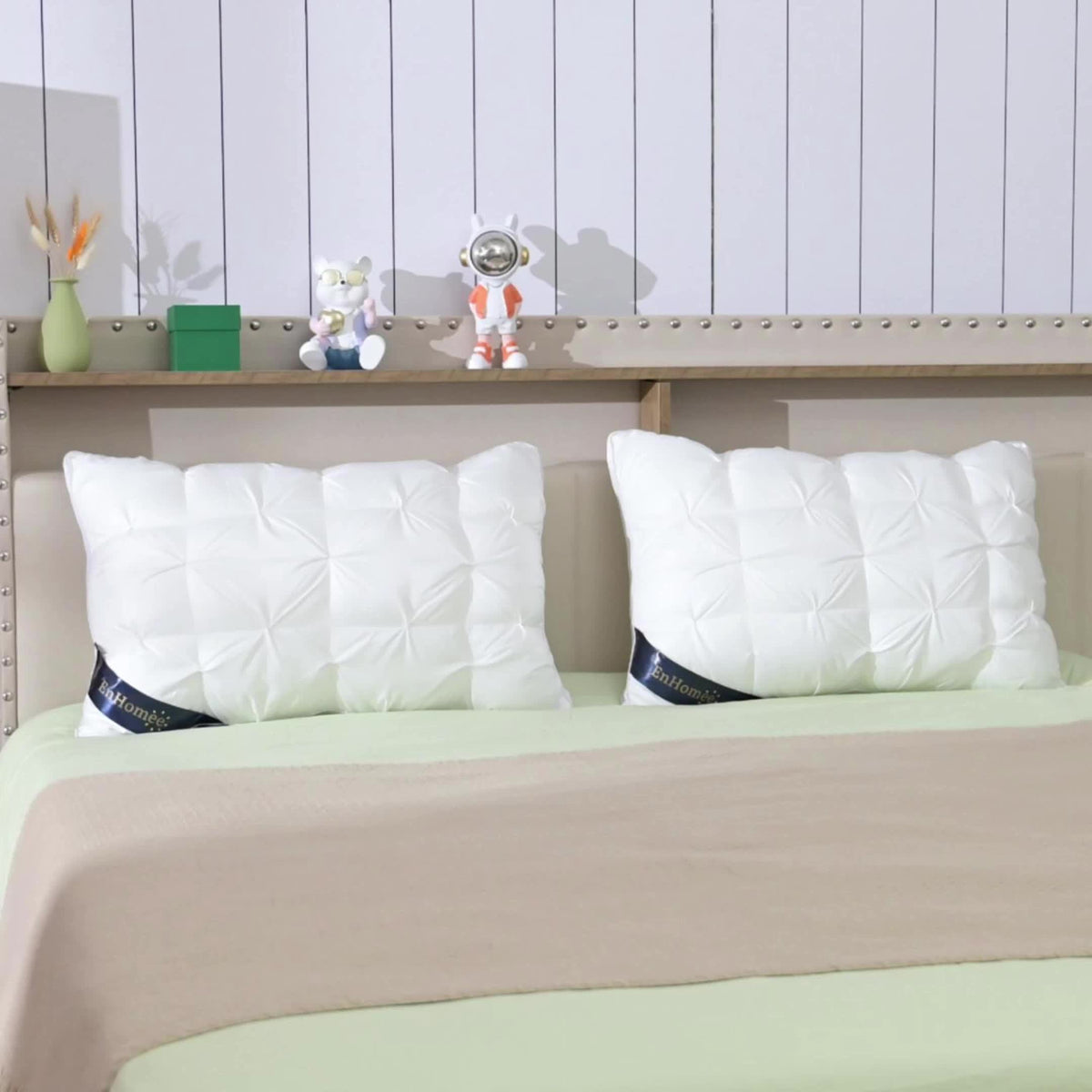 Hotel Three-Dimensional Twisted Flower Pillow, 900g, 2-Pack, White