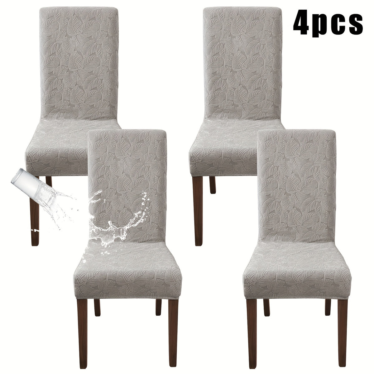 4/6pcs Plant Printing Dining Chair Covers, Stretch Parsons Chair Slipcovers for Dining Room, Kitchen Chair Protector Covers, Wedding Season, Vintage Style, Elegant Style, Halloween, Christmas, Home Decoration