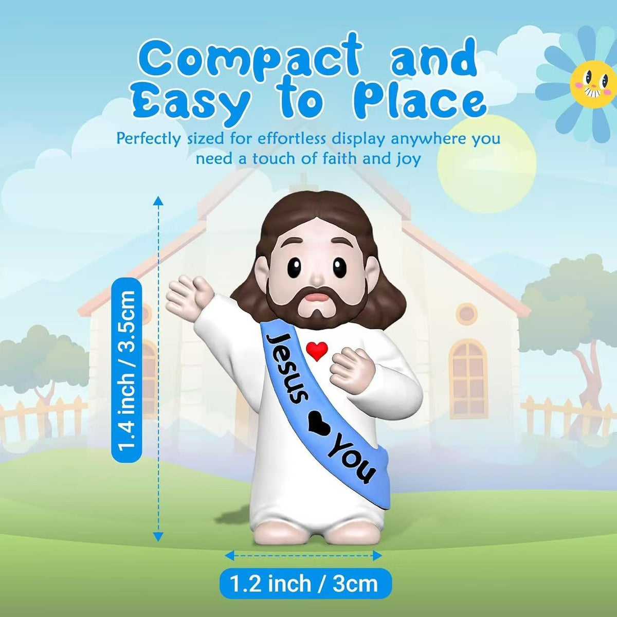 Halloween 100/200 Mini Jesus Figurines | Creative "Jesus Loves You" Party Favors and Table Centerpieces | Suitable for Easter, Christmas, Thanksgiving, New Year, and Church Event Religious Gifts, Random Color