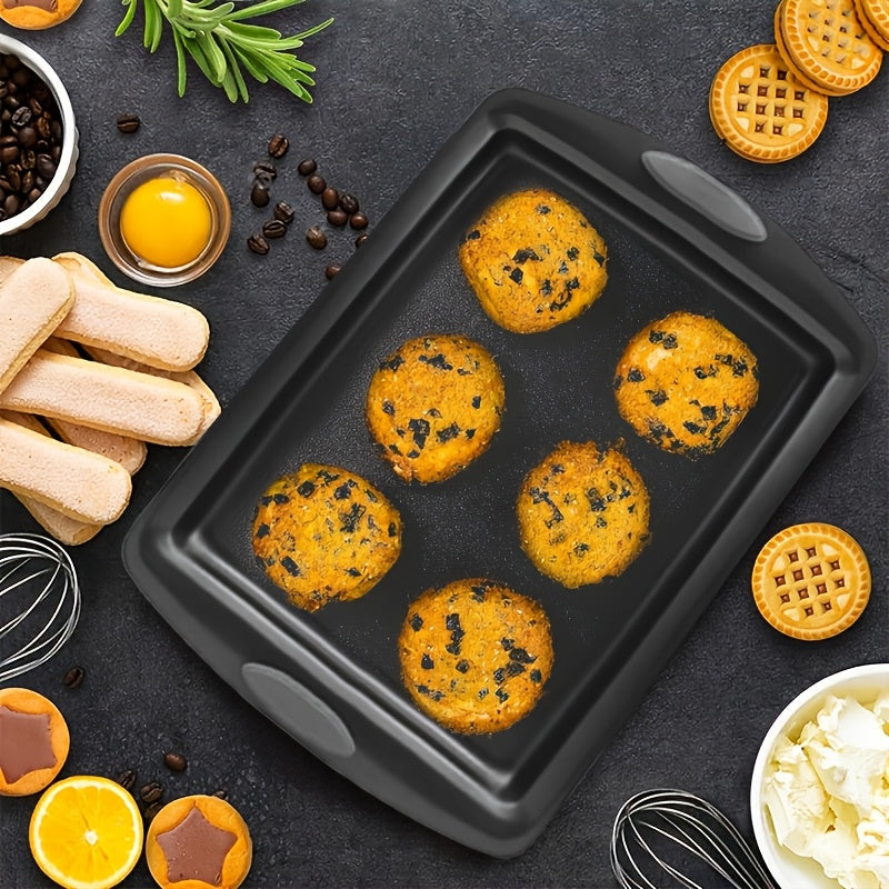2/3/6/12/23pcs Non-Stick Baking Sheet Set, Assorted Size Cookie Trays with Orange & Blue Silicone Handles, in Gray, Black & Golden, Stackable Bakeware for Baking & Roasting