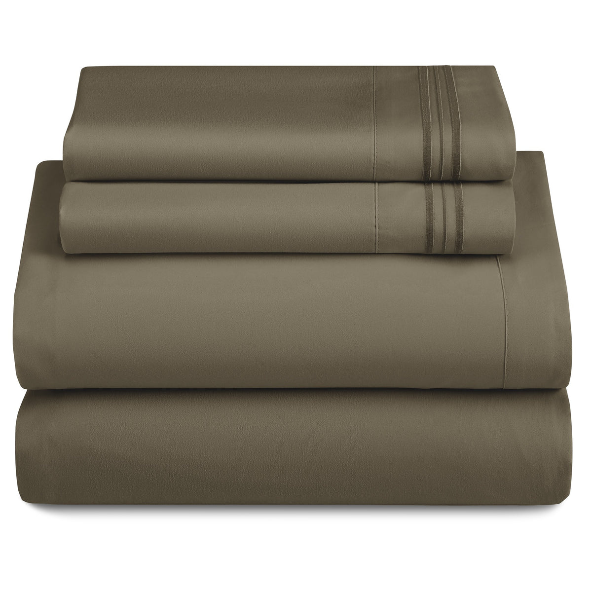 Lux Decor 4 Pieces Solid Bedsheets - 1800 Series Stylish Comfy Bedding Sheet Set - Hotel Luxury Skin Friendly Cooling Sheets & Embroidered Pillowcases Without Filler - Classic Collection With 16 Inches Deep Pocket Room decor - Shrinkage & Fade Resistant