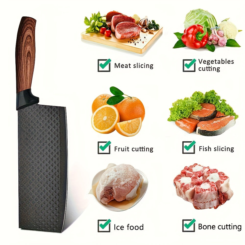 Professional 6/7pcs Cooking Utensil Set, Practical Knife, Peeler, And Scissors Made Of High-carbon Stainless Steel With Ultra-sharp Edges And Non-stick Ergonomic Wooden Handles. Chef'S Knife Set, Suitable For Family Travel, Vegetable, Meat