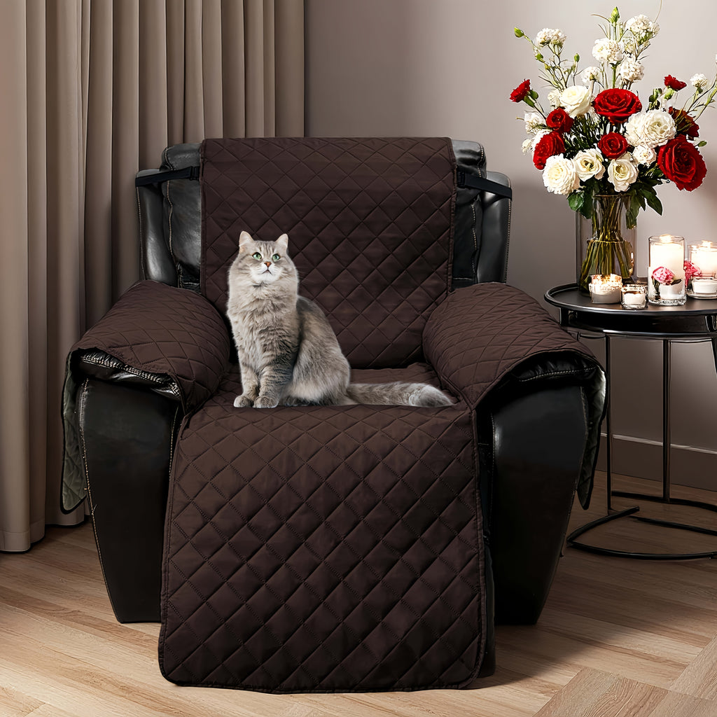 1pc 100% Non-Slip Recliner Chair Cover Sofa Slipcover, Pet Cover for Large Recliner with Elastic Straps, Washable Chair Seat Cover Recliner Chair Furniture Protector, Perfect for Indoor And Outdoor, Halloween, Christmas, Home Decoration
