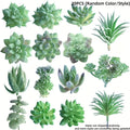Artificial Succulent Picks, 20-Piece Random Assortment of Unpotted Faux Plants for DIY Arrangements, Shelf Displays and Indoor Home Decor
