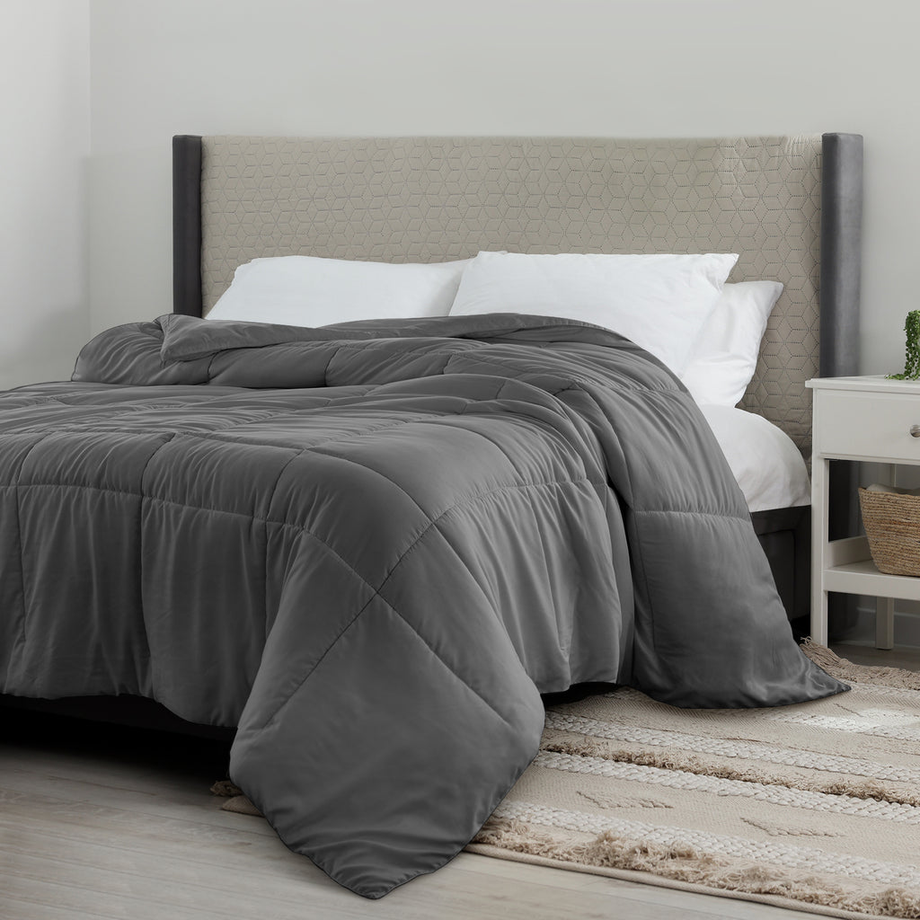 Lux Decor Comforter - All Season Quilt Comforter For Summer Sleeping With Corner Tabs - Soft, Breathable Versatile Bedding & Bedroom Decor - Luxurious Box Stitching