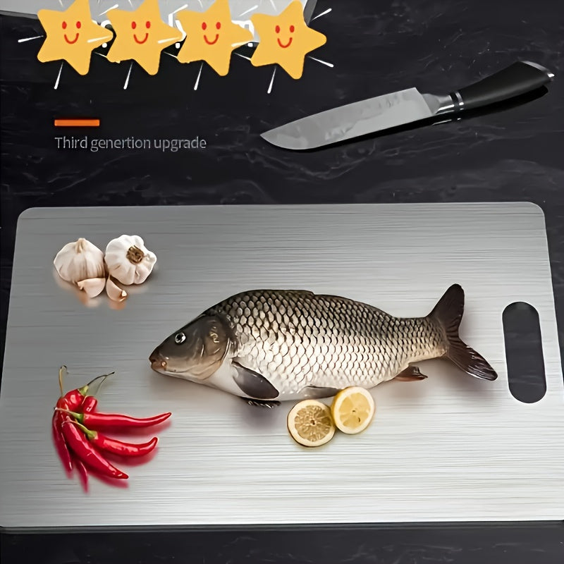 3pcs Premium Stainless Steel Cutting Board Set- Durable, Easy to Clean, Kitchen Ready, Space-Saving, Rust-Resistant, and BPA-Free, Safe for Food Preparation