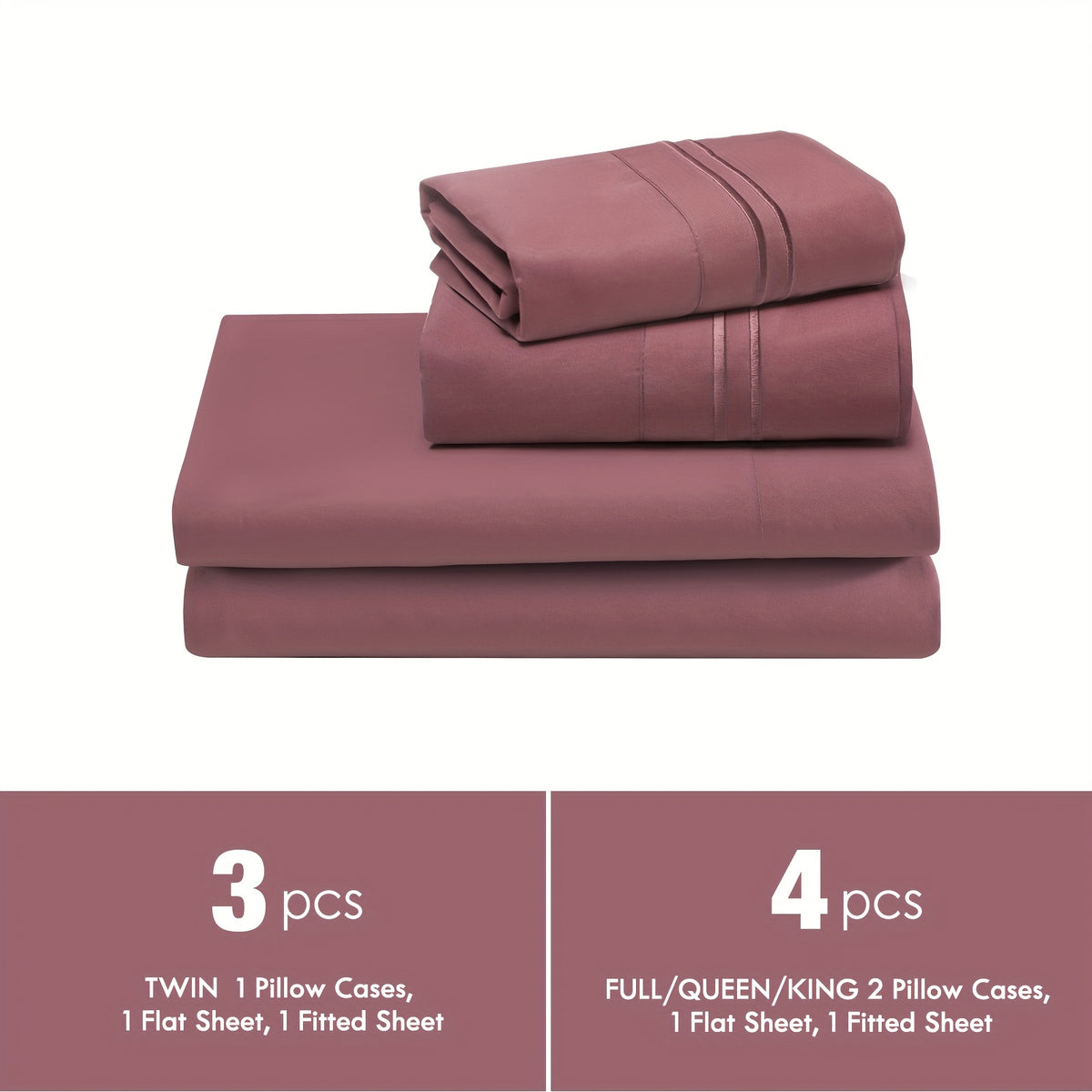 ClevaHome Light Luxury Breathable Sheet Set - 3/4pcs Deep Pockets Cooling Soft Bedding, Fade-Resistant Deep Pockets, All-Season Comfort, Ideal for Dorms, Guest Rooms Everyday Use Twin Full Queen King Sheet