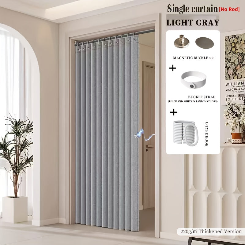 2D Door Curtain, Elegant Bohemian Style Folding Door Curtain with Stripes - Polyester, Magnetic Partition Living Room, Bedroom, Kitchen - Easy to Hand Wash, No Power Required, Multi-Function Home Decor, Multi-Function Curtain | Pastoral Theme |