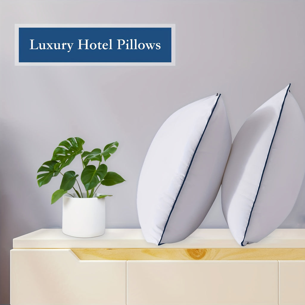 2/4pcs, Firm Supportive Sleep Pillow, Hotel-Grade Cool-to-the-Touch Feel, Filled with Premium Soft Fiber, Suitable for Back, Stomach, Or Side Sleeping Positions, Ideal Sleep Solution, Valentine's Day Gift, Presidents' Day