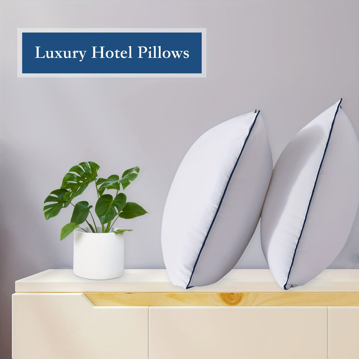 2/4pcs, Firm Supportive Sleep Pillow, Hotel-Grade Cool-to-the-Touch Feel, Filled with Premium Soft Fiber, Suitable for Back, Stomach, Or Side Sleeping Positions, Ideal Sleep Solution, Valentine's Day Gift, Presidents' Day