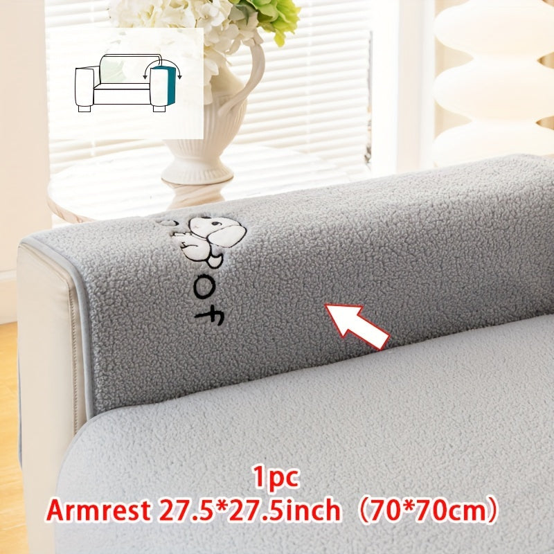 1pc Sherpa Couch Protector, Enhanced Sofa Cover, Suitable for Pets, a Favorite Among Pets, Thick Plush Sofa Shield, Non-Slip Plush Sofa Cover, Furniture Protection Cover, Home Decor for Bedroom, Office, And Living Room