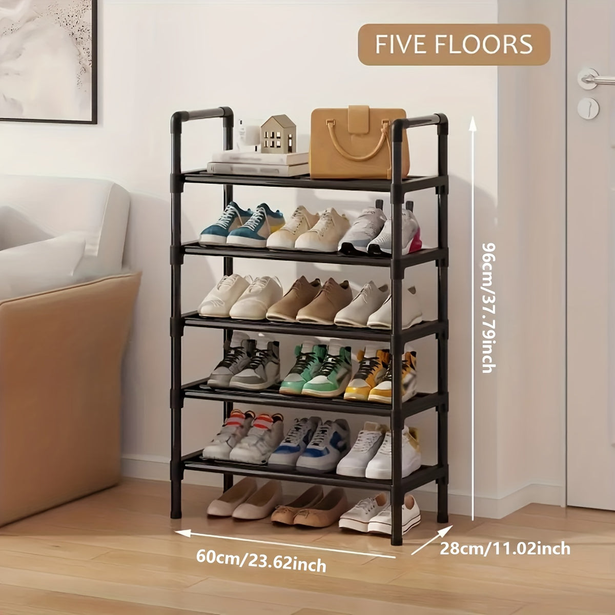 1pc Multi-Layer Shoe Rack, Black Shoe Storage Stand, Simple Household Shoe Storage And Organization, Multifunctional Storage Shelf, Space Saving Shoe Rack, Suitable for Doorway, Bedroom, Corridor