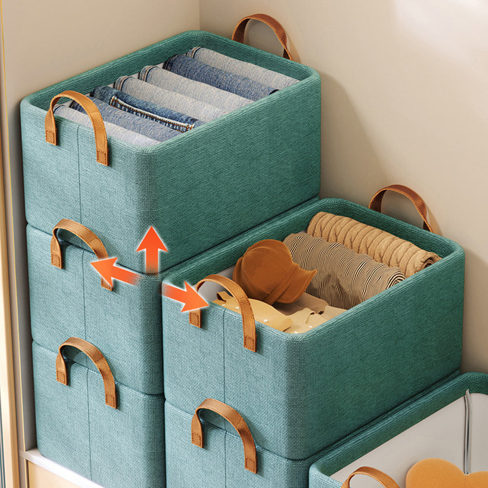 4/ 6pcs Clothes Organizer Box With Handles, Foldable Wardrobe Storage Box With Steel Frame, Stackable Sundries Storage Box With Bottom Plate, Storage Box With Transparent Visual Lid - 18.5*11.02*7.87inch