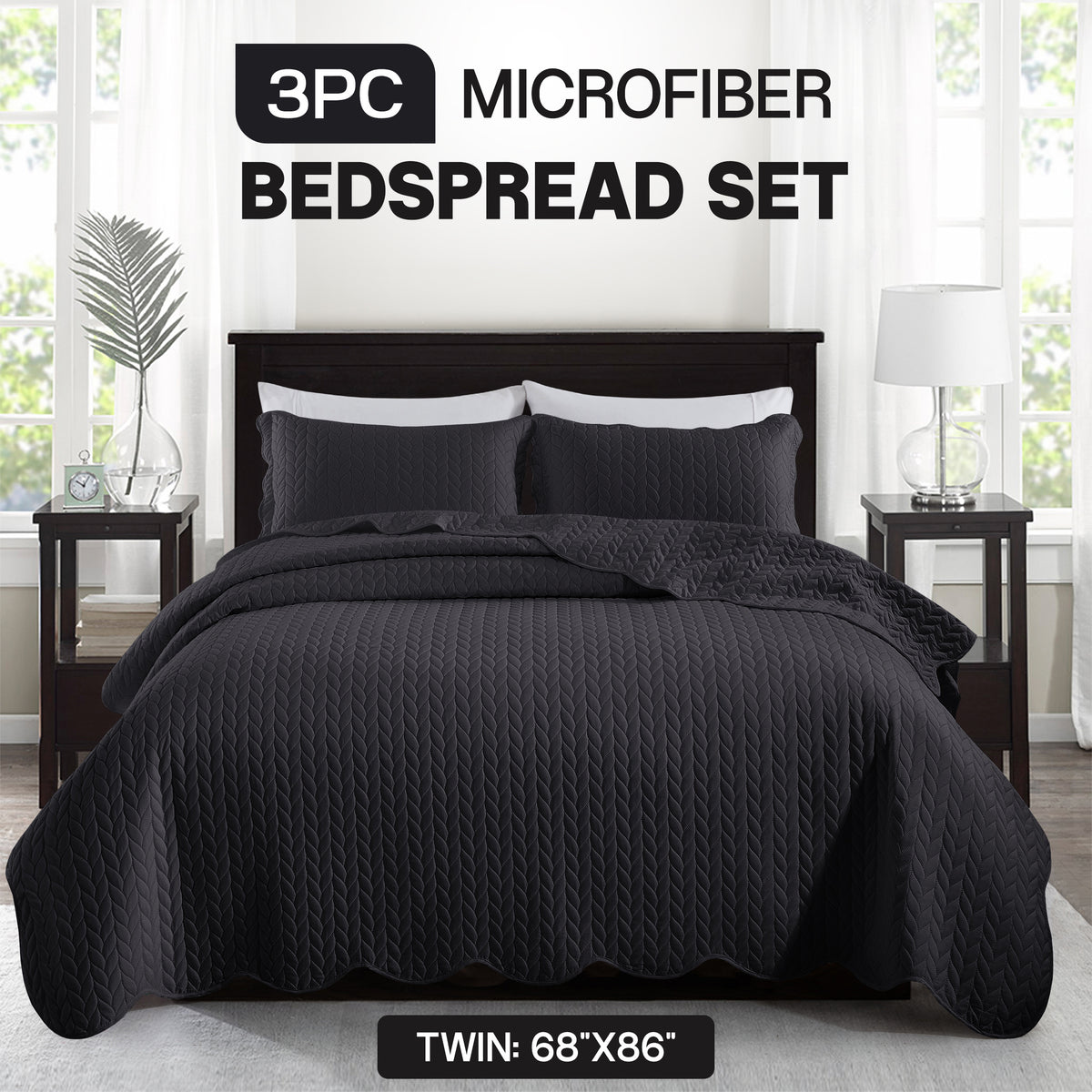 3pcs Bedspread Set Bedspreads with free Pillow Shams - Leaf Pattern Soft & Breathable Bedspread Lightweight Microfiber Bedspread - Modern Style Floral Pattern Coverlet For All Seasons - Christmas Gifts For Family And Friends (1 Bedspread, 1 Or 2 Pillow Sh
