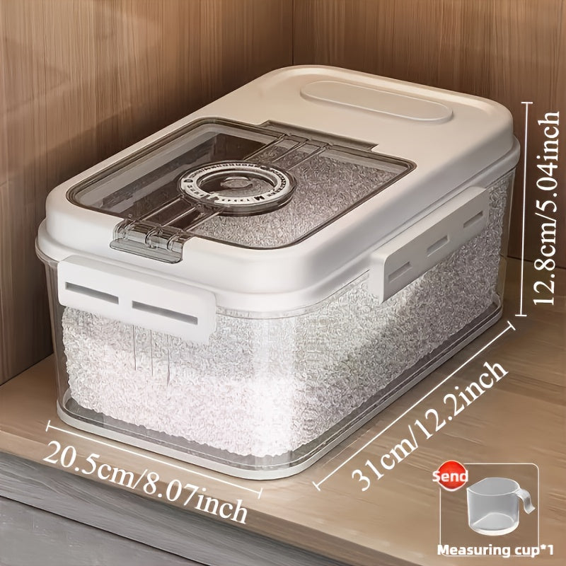 2 Sizes Airtight Food Storage Containers Set - 2, 85gal & 2, 06gal, PET Square Flip Top Rice Canister, Reusable, Insect & Moisture Proof, Hand Washable, Sealable Grain Dispenser for Kitchen Pantry Organization, Pantry Organization|Modern Kitchenware|Durab