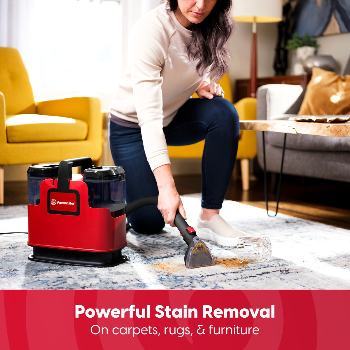 400 Series Portable Carpet & Upholstery Spot Cleaner Machine with 15Kpa Powerful Suction, Corded Suitable for Pets Hair Removal, Area Rugs, Couches, Floors,-and-Play for Use (No System)