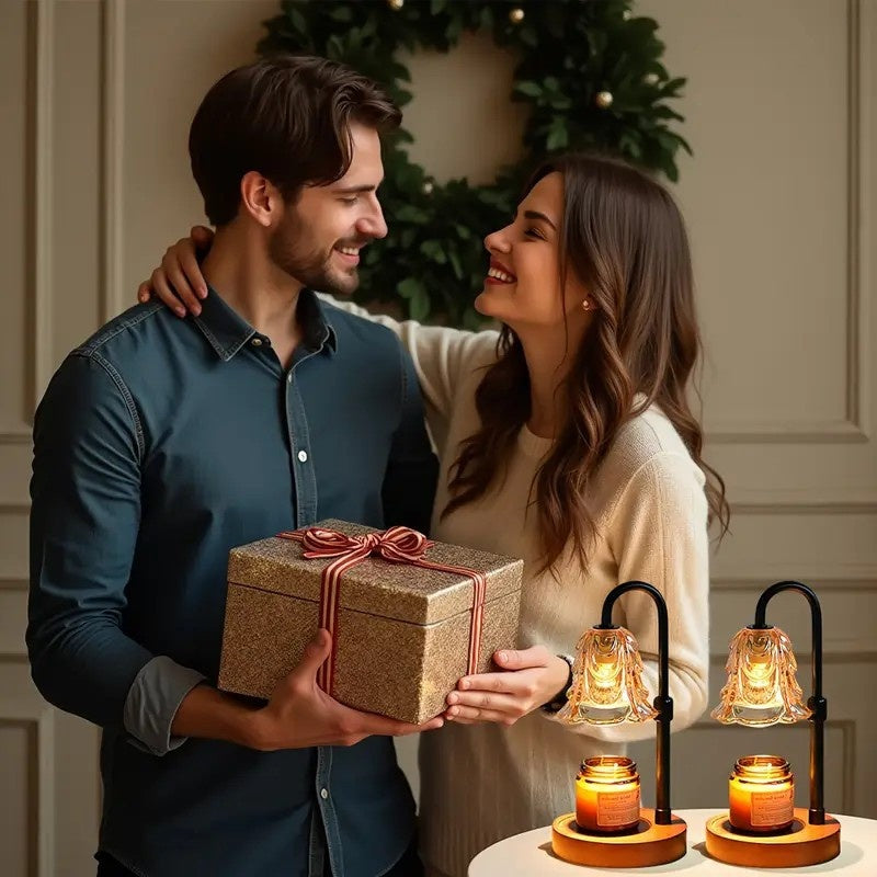 2/4-Pack Candle Warmer Lamps, Halloween Candle Holders, with Dimmer And Wooden Base, Height And Brightness Adjustable Wax Warming Lamps, New Home Decor, Christmas New Year And Valentine'S Day Gift, for Wife Mom Lovers Friends [Bulb Not Included]
