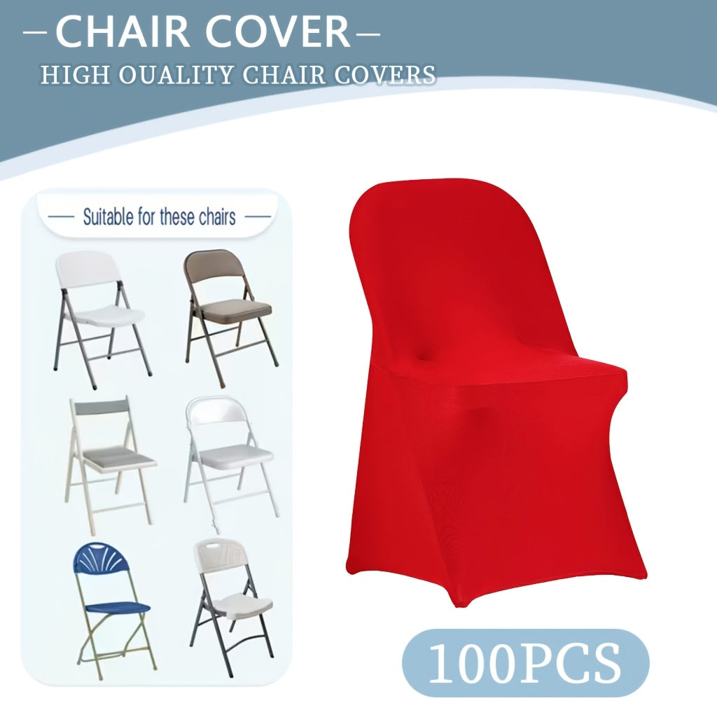 10/30/50/100pcs High-Quality Spandex Folding Chair Covers - Wedding Decorations Essential - Wedding Stuff, Perfect For Party Supplies, Birthday, Camping & Halloween Decor