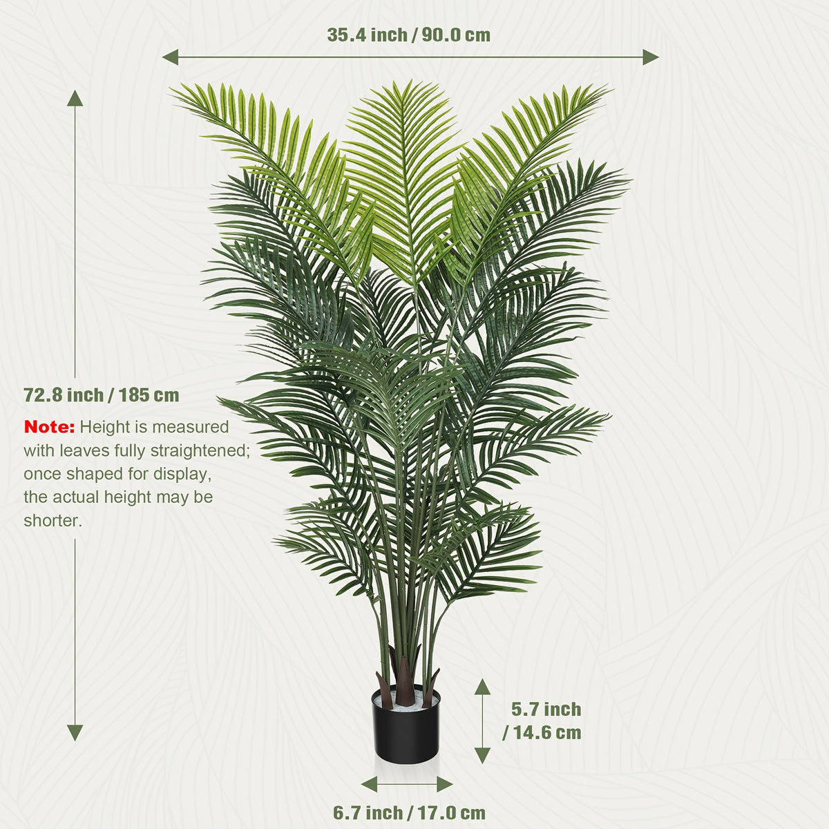 4/5/6ft Artificial Palm Tree, Tall Faux Palm with Bare Stem/Black/White Planter Options, UV-Resistant Realistic Dense Leaves, Tropical Floor Plant Zero Maintenance Easy Assembly Fake Tree for Living Room, Front Porch, Patio, Office & Commercial Decor