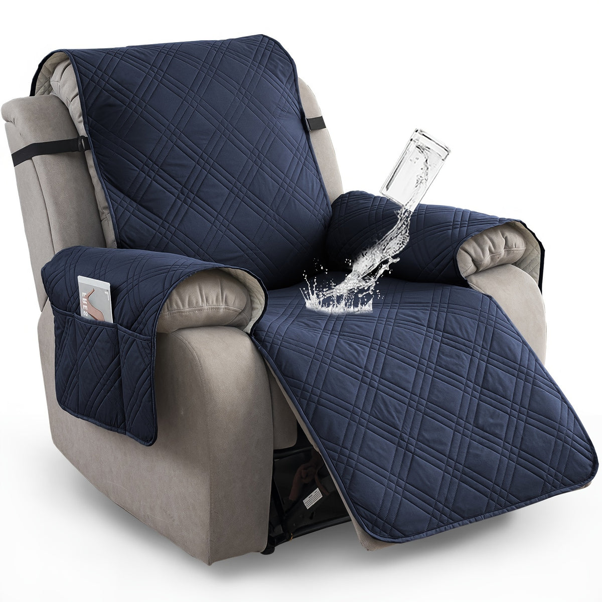 1pc 100% Waterproof Recliner Chair Cover, Non Slip Recliner Covers for Recliner Chair with Pocket, Pet Scratch-Resistant Sofa Slipcover, Washable Furniture Protector, Easy to Install for Living Room, Bedroom, And Study, Halloween Home Decorations