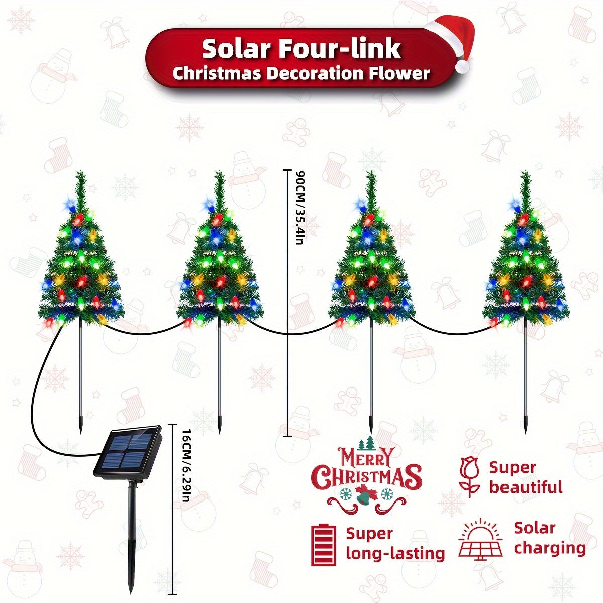 4pcs/ Set Christmas Tree Lights Holiday Decorations, Small Path Lights, Atmosphere Lights, Christmas Decoration Lightsfor Halloween Christmas