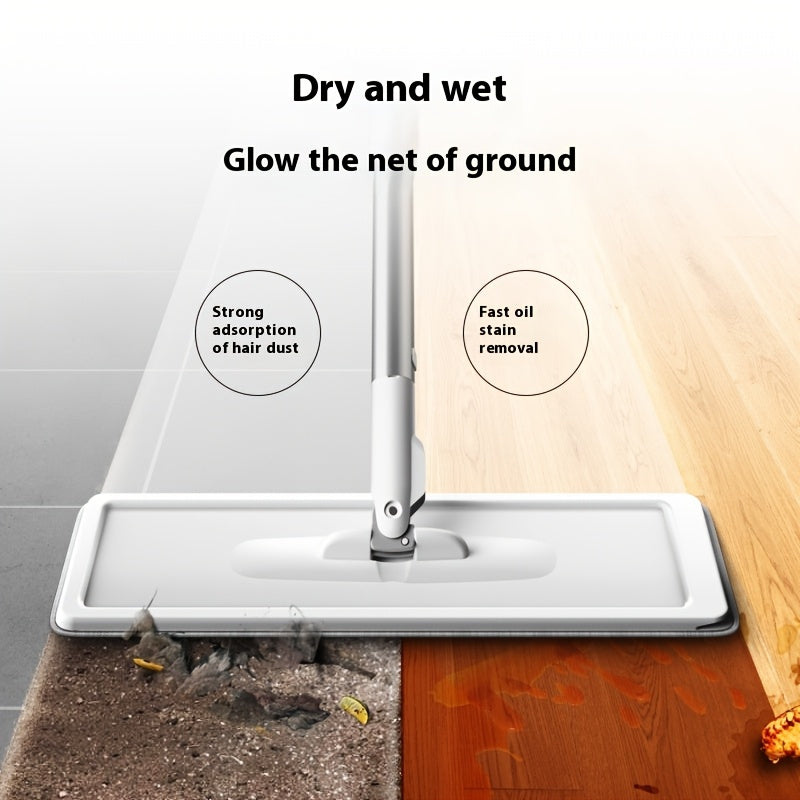 Household Mop And Bucket Set with Wringer, Flat Mop And Bucket System, Mop for Floor Cleaning And Wall Cleaning, Free 3 Reusable Microfiber Mop Pads