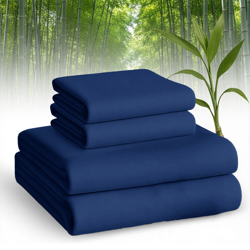 [Breathable Bamboo Sheets] 3/4pcs Breathable Bamboo Bed Sheets Fitted Sheet And Pillowcases Set Child Sheet And Pillowcase Sets, Queen Bamboo Twin Sheet Set, Cooling Queen Sheets Set