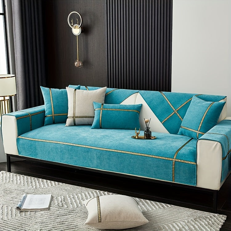 1pc of Elegant Sofa Cover, a Pet-Friendly Slipcover, Suitable for All Seasons, Made of Chenille, Designed to Protect Your Furniture in The Bedroom, Office, Or Living Room. (Pillowcases, Backrest, And Armrest Covers Are Sold Separately.)