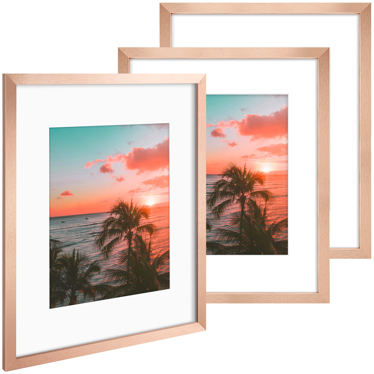 3 Pack 6x8/8x10/9x12/11x14/16x20 Picture Frames Set with Mat or without Mat, Engineered Wood Photo Frames with Plexiglass, for Wall or Tabletop Display - Gallery Wall Frames, Office Home Decor,Poster Frames