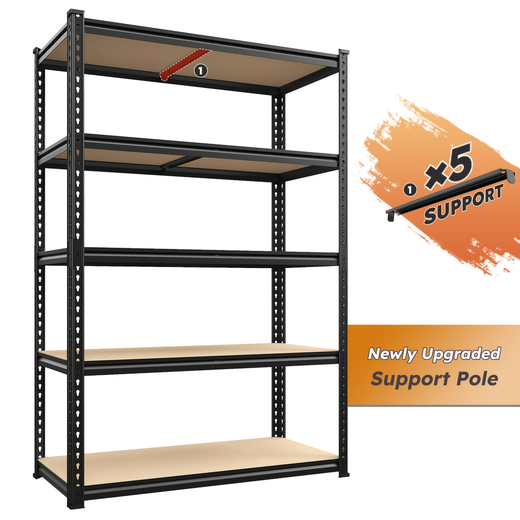2000LBS Garage Shelving 72''H Storage Shelves Heavy Duty Shelving 5 Tier Metal Shelves For Garage Shelves 35.5"W X72"H X 15.8"D, Adjustable Shelving Unit For Basement Pantry Utility Rack Shelf, Utility Shelves