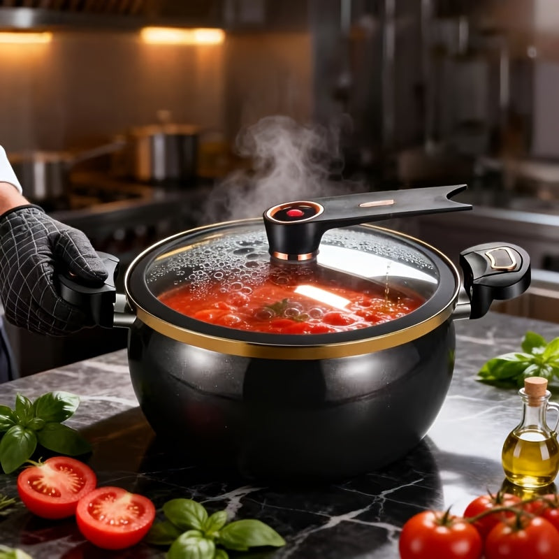 Heavy-Duty Cast Iron Enamel Stew Pot with Double Ears - Non-Stick Soup & Stewing Cook Pot for Induction/Gas Stoves, Large Capacity Braizer for Home, Roasting, Frying Eramic Coated Stock Pot for Quick Cooking, Stew, Soup, Braising