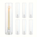Tall Hurricane Taper Candle Holders, Set of 6 Clear Glass 11.8-Inch Candlestick Holders for Wedding Centerpieces, Dining Tables and Party Decor