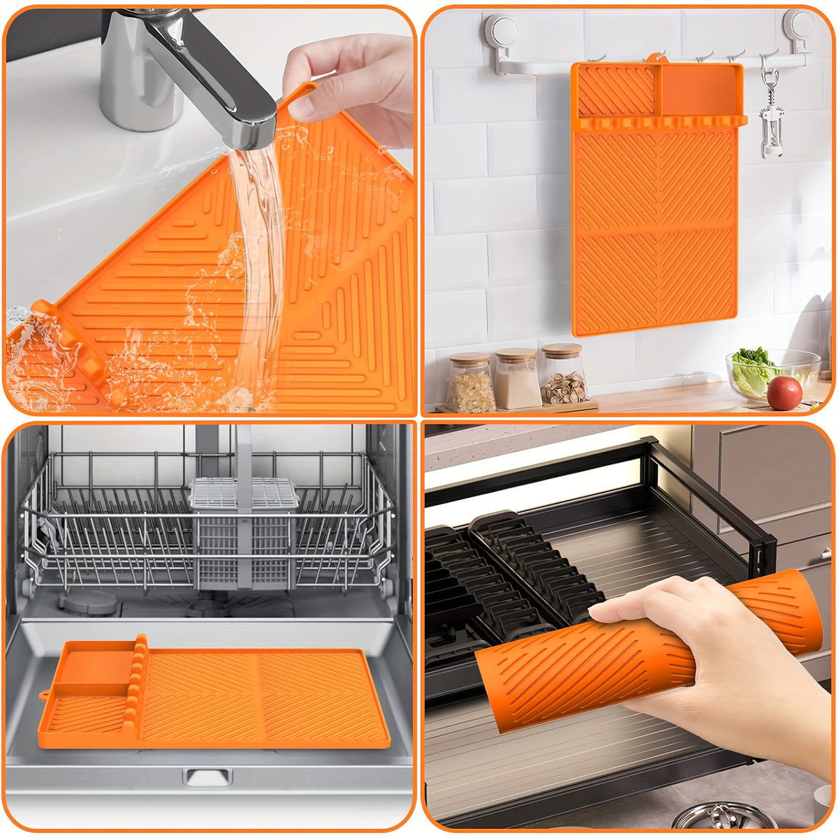 Blackstone Silicone Griddle Tools - Spatula Mat with Drip Pad, Grill Utensil Holder, Side Shelf Mat for Kitchen, Cooking, Countertop, Griddle Additions