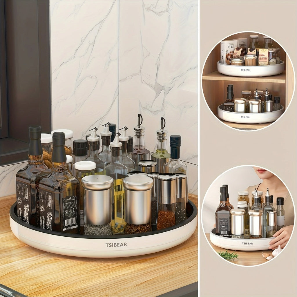 1pc 360° Rotating Kitchen Organizer - Multi-functional Countertop Storage Rack, Cabinet Storage Solution - Suitable for Storing Spices And Oils, Space-saving. Models Available for Selection., Kitchen Organizers And Storage