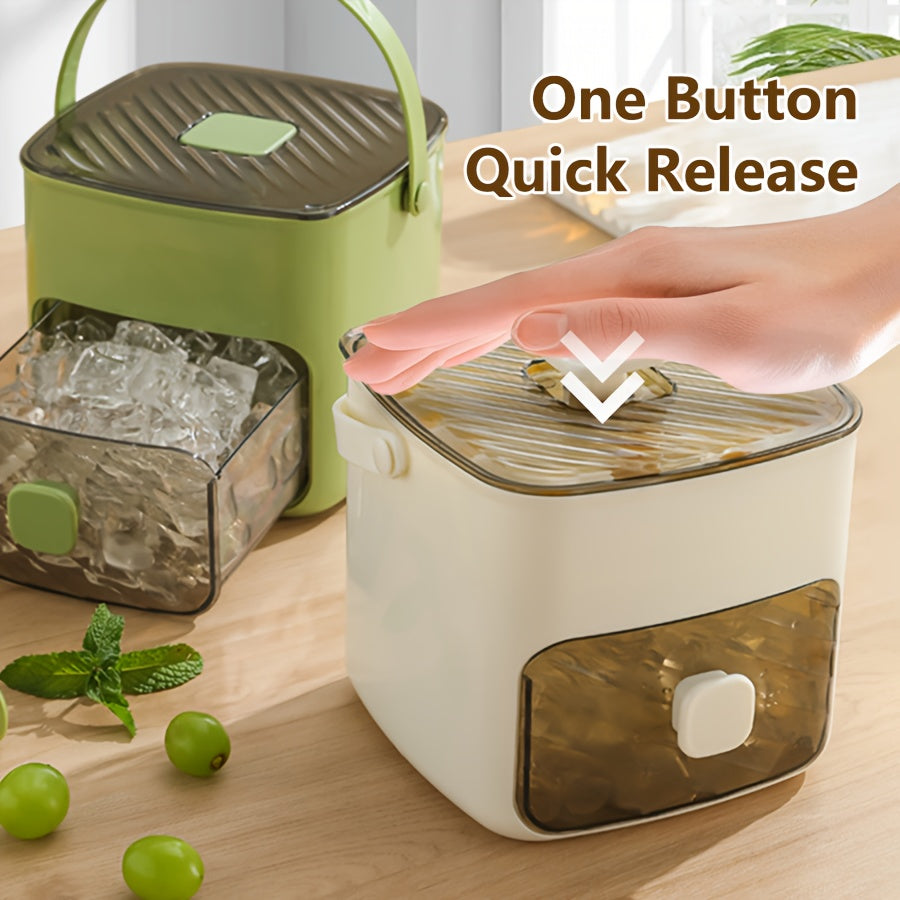 Ice Mold Designed for Making Ice at Home, 48-Compartment Cube of Ice Mold, Novelty Cube of Ice Tray with Lid, Easy Capping - Double Layer, Food Grade Plastic Storage Tray - Portable Design for Beverages, Tea & Coffee, Essential Kitchen Gadget