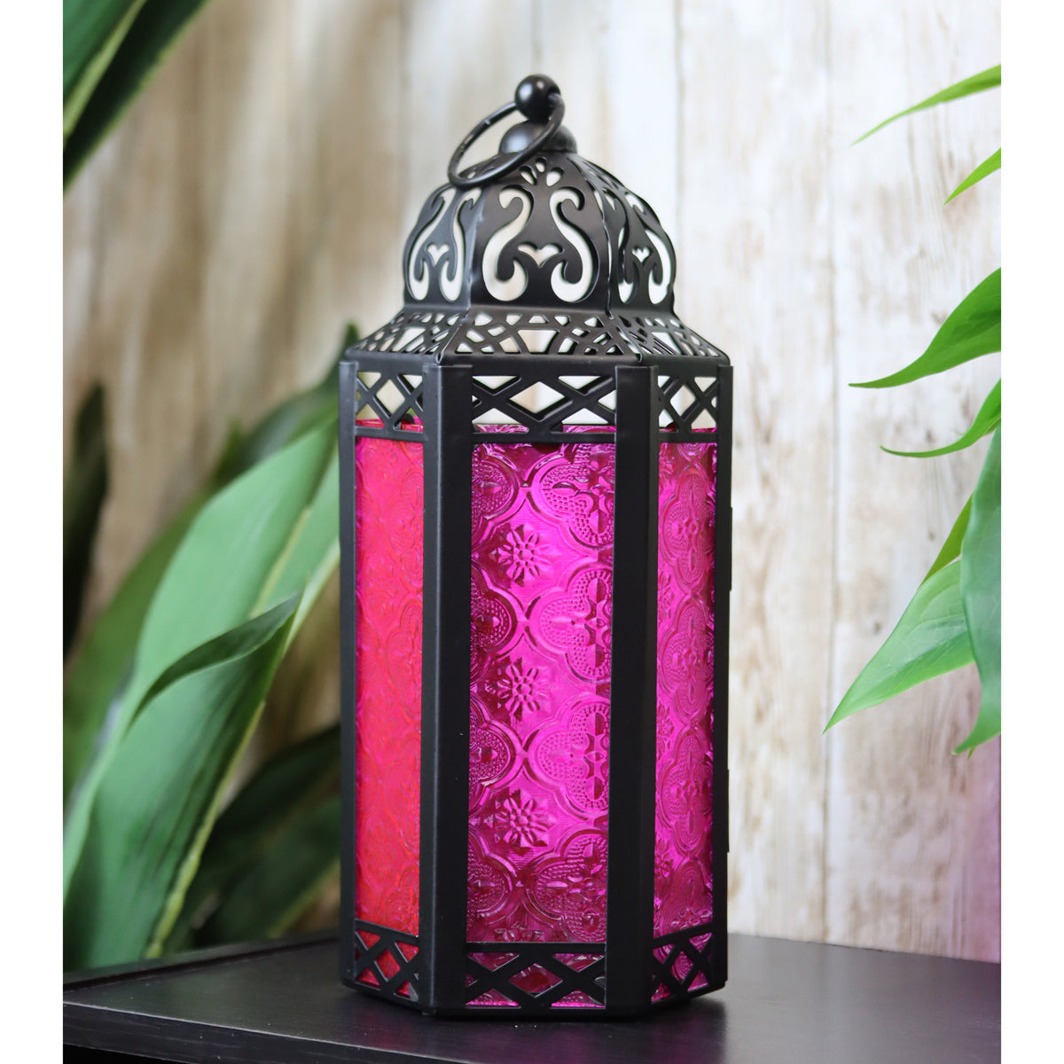 Decorative Moroccan Candle Lantern Holder, Medium, 10.5" Tall