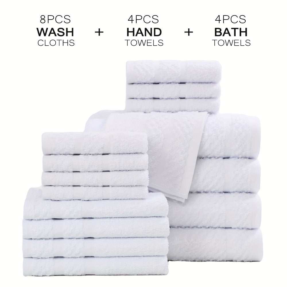 32pcs/16pcs/10pcs Bath Towel Set, 4pcs Bath Towels&2pcs Hand Towels&4pcs Washcloths, Solid Color, Cotton Towel, Absorbent, Quick-drying, Soft And Comfortable, Bathroom Supplies, Towels for Bathroom, Shower And Hotel