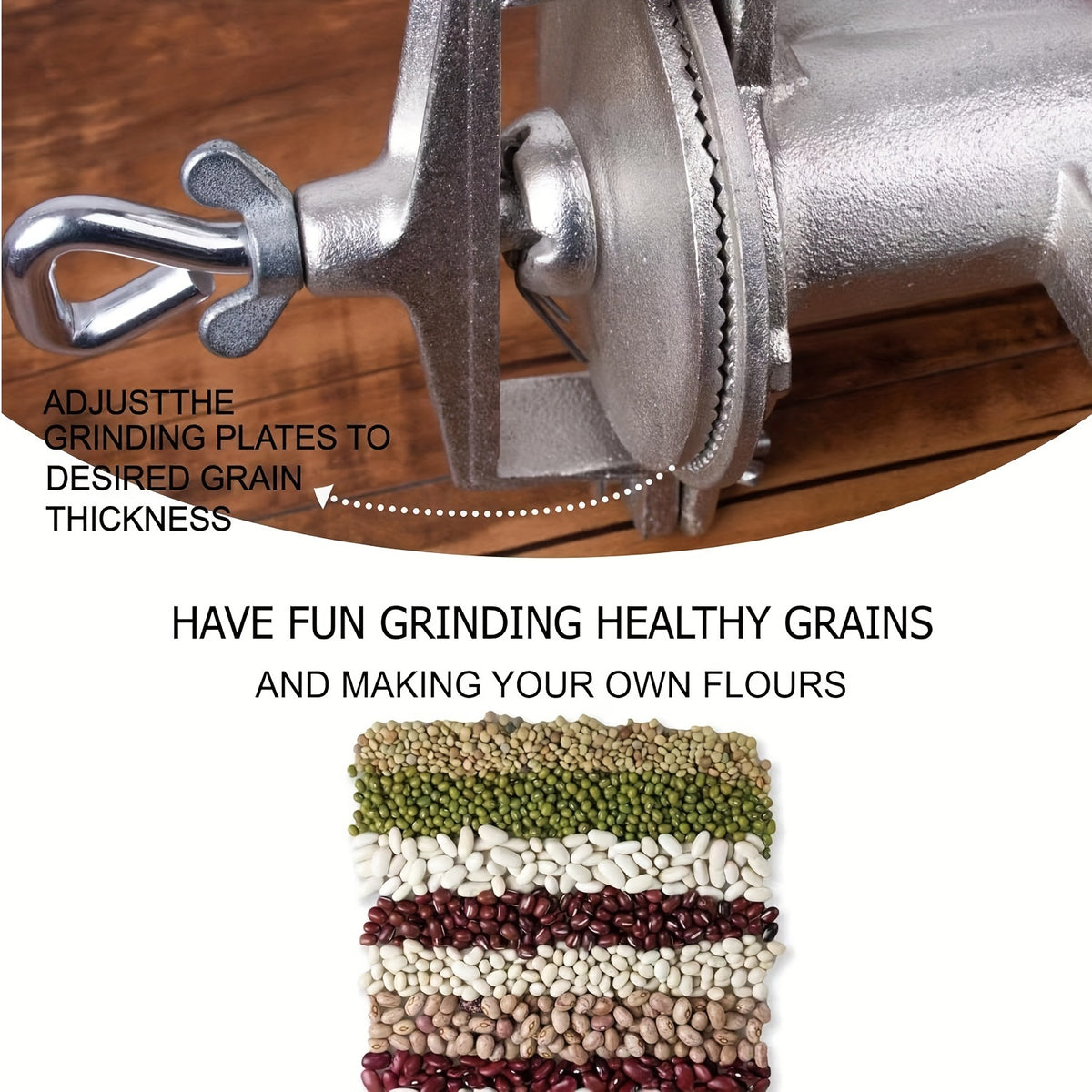 High Hopper Grain Mill Cast Iron Grain Grinder Manual Coffee Grinder Heavy Duty Food Mill With Shild And Clamp For Nuts Flour Corn And Wheat