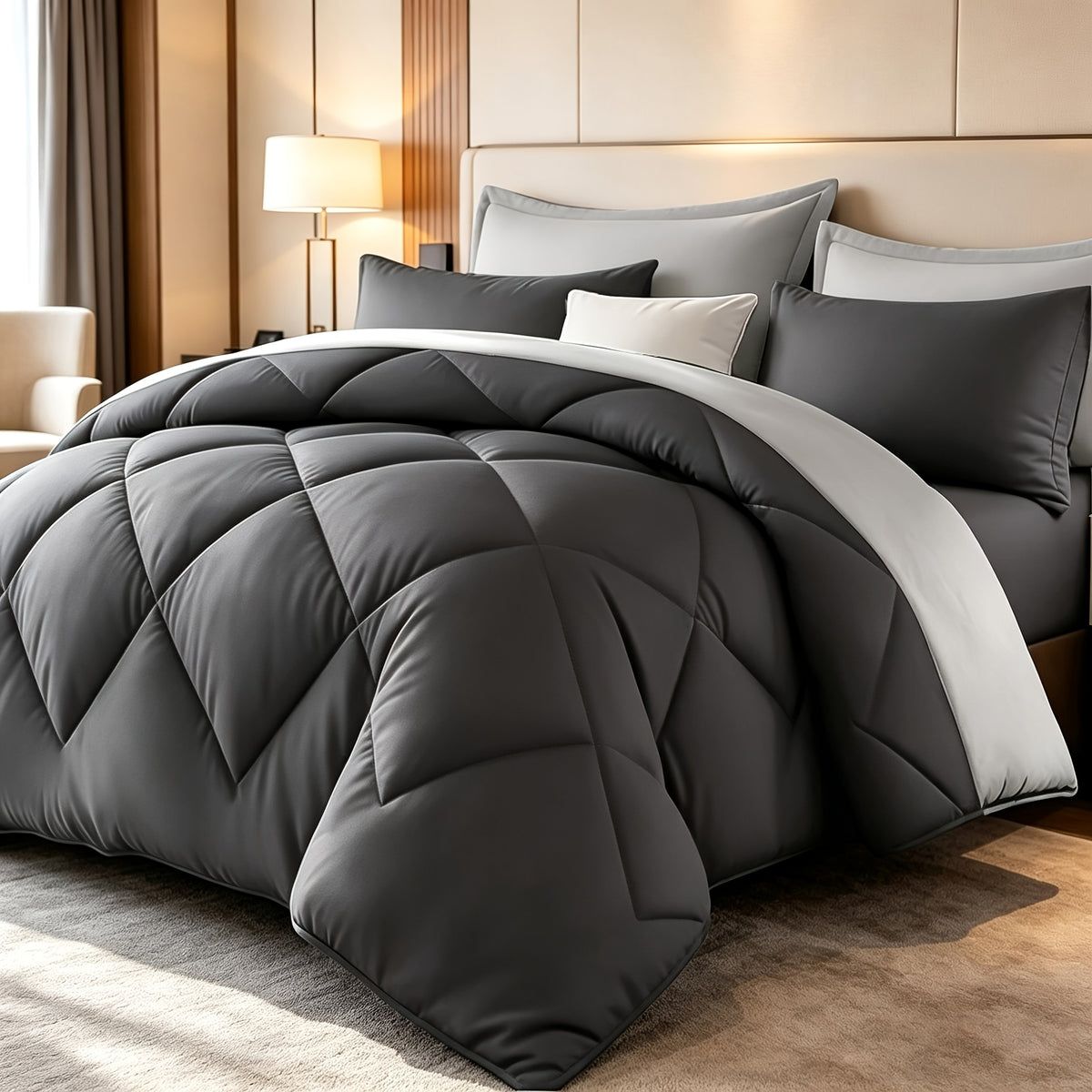 2/3pcs Solid Color Diamond Pattern Large And Extra-Large Bed Set Soft Comfortable And Lightweight Fabric Breathable Quilt Easy to Care Equipped with Quilts And Pillowcases Luxurious Quality And Ideal Gift, Random Color
