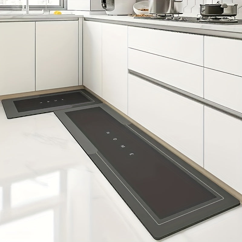 2pcs Premium Diatomaceous Earth Kitchen Floor Mats - Super Absorbent, Fast Drying, Non-Slip Rubber Backing, Polyester, Large Size Suitable for Bathroom And Living Room, Hotel, Commercial Cleaning Use, Ideal Choice
