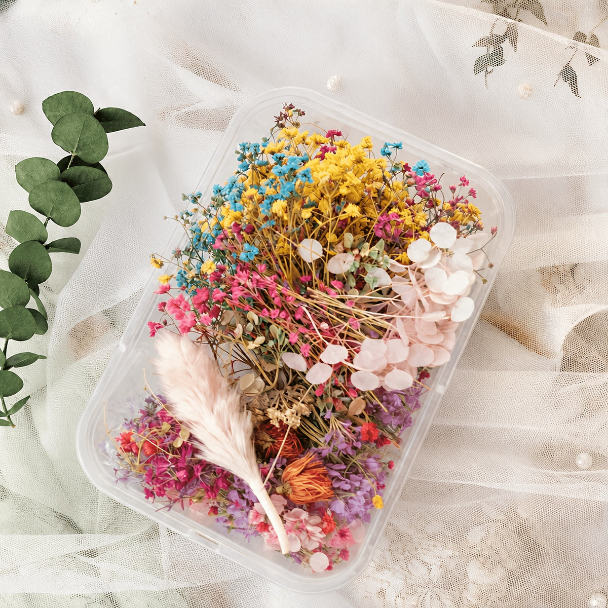4 Boxes Dried Flower Set Assorted, Flower Set shipped randomly, Styles Decoration Wrapping Scrapbooking Home Decor Supplies