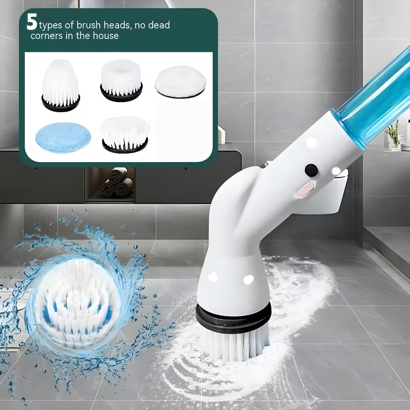 Electric Spin Scrubber Cleaning Brush Scrubber for Home Adjustable Speeds Electric Spin Scrubber Cleaning Supplies Bathroom Cleaner Spin Mop Cleaning Brush Scrubber with 3/5/7 Brush Heads Electric Cleaning Brush, For, Kitchen, Bathtub Tile Scrubber