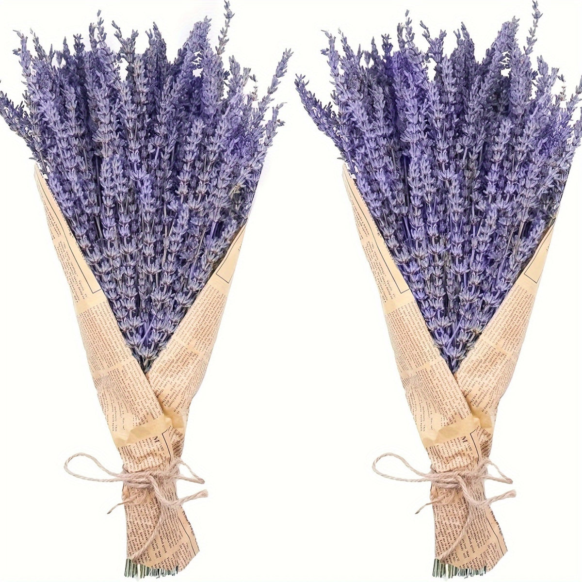 2 Bundles Dried Lavender Bundles, Total of about 210pcs 17-Inch Natural Dried Lavender Flowers for Shower, Home Decoration, Home Fragrance, Wedding Crafts Decor, Photo Props