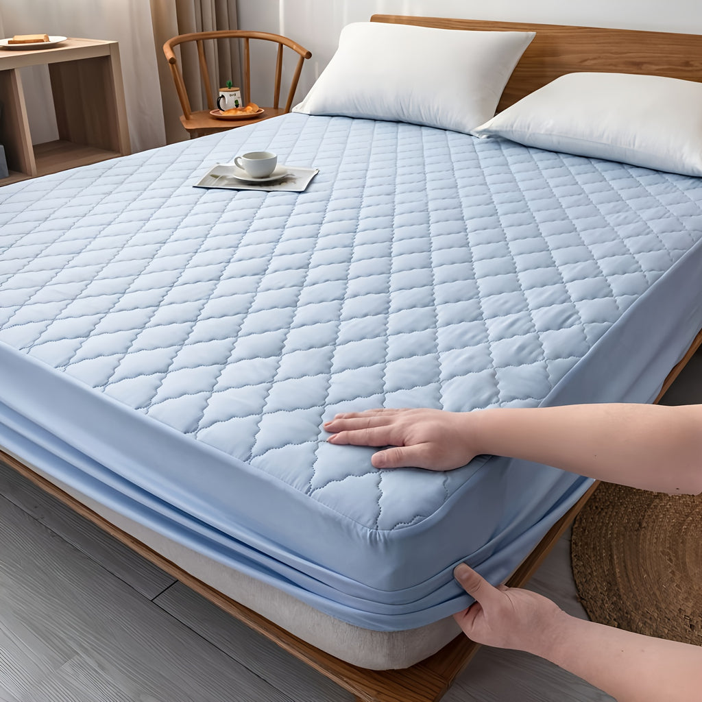 Fitted Sheet Mattress Protector- 100% Polyester, Full Coverage Bedding Cover with Secure Fit, Machine Washable, for Bedroom, Guest Room, with Deep Pocket, Fitted Bed Sheet