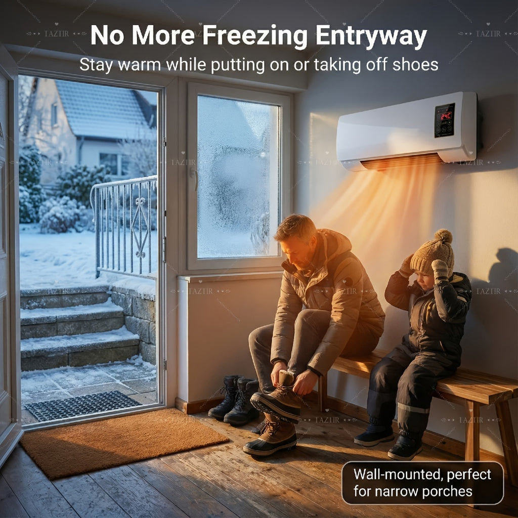 [Wall-Mounted Heater Fan] 1200W Wall-Mounted Heater And Fan Combo, Dual Mode for Winter And Summer, Adjustable Temperature, PTC Fast Heating, Quiet And Space-Saving with Remote And Timer for Patio, Bathroom, Bedroom, Office