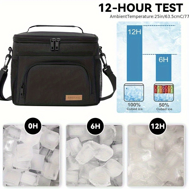 Newest Insulated Lunch Bag, Reusable Insulated Lunch Bag for Men And Women, Leakproof Freezer Bag with Adjustable Shoulder Strap, Portable Fresh Cooler Bag, Outdoor Insulated Handle Bag for Office, Travel, Beach, Picnic, Camping, School