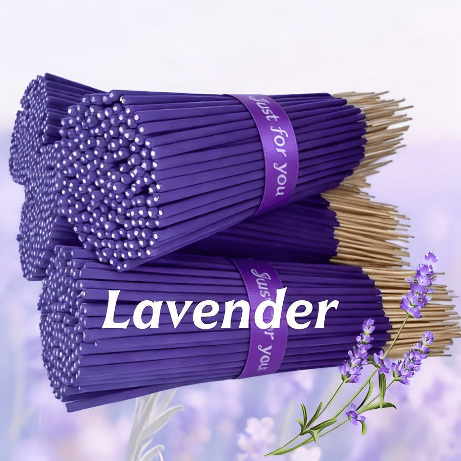 Handmade Natural Lavender Incense Sticks Suitable for Decor, & Meditation - Essential Oil Infused Sticks with Flower Powder, Calming Brain-Boosting Fragrance for, Gifts for &